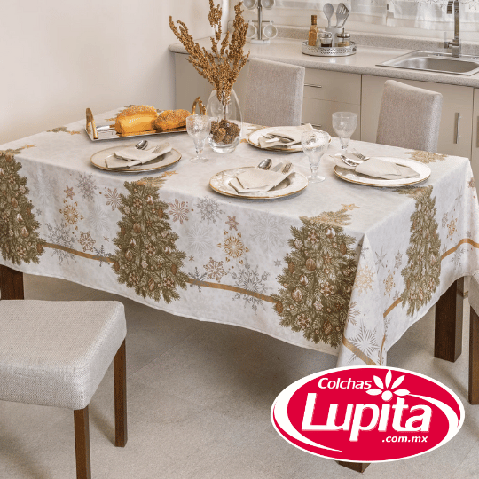 MANTEL RECTANGULAR BLANCA NAVIDAD (Vianney 24)